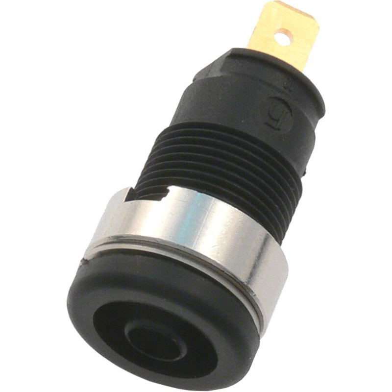 Gniazdo panelowe bezp. 4mm SEB2610-F4,8-BK 24A CAT II 1000V czarny