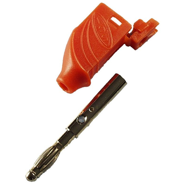 Wtyk banan 4mm do poł. wież. WW4-R 60V/30V~   10A czerwony