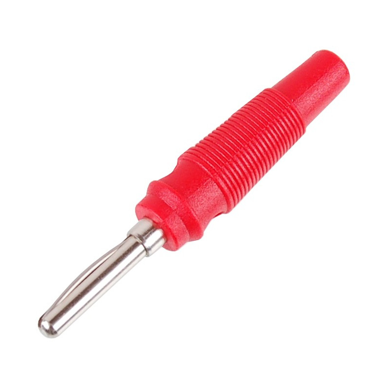 Wtyk banan 4mm WB412-R 50V/30V~ 24A czerwony