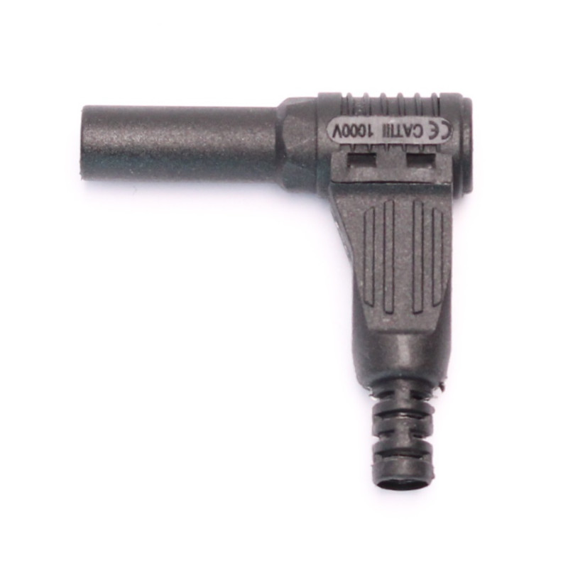Wtyk banan bezp. 4mm kątowy WB504-BK CAT III 1000V 19A czarny