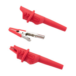 Krokodylek bezp. na przewód KK1A-0057-R CAT IV 600V, 10A czerwony