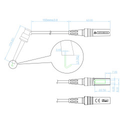 Chwytak bezp. haczyk. CH1N-0022-BK + przewód gn. 4mm CAT III 600V, 5A czarny