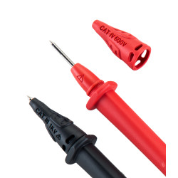 PP 1S Przewody pomiarowe silikonowe z wymienną sondą 1S0010 10A, CAT IV 600V czerw.+czarny