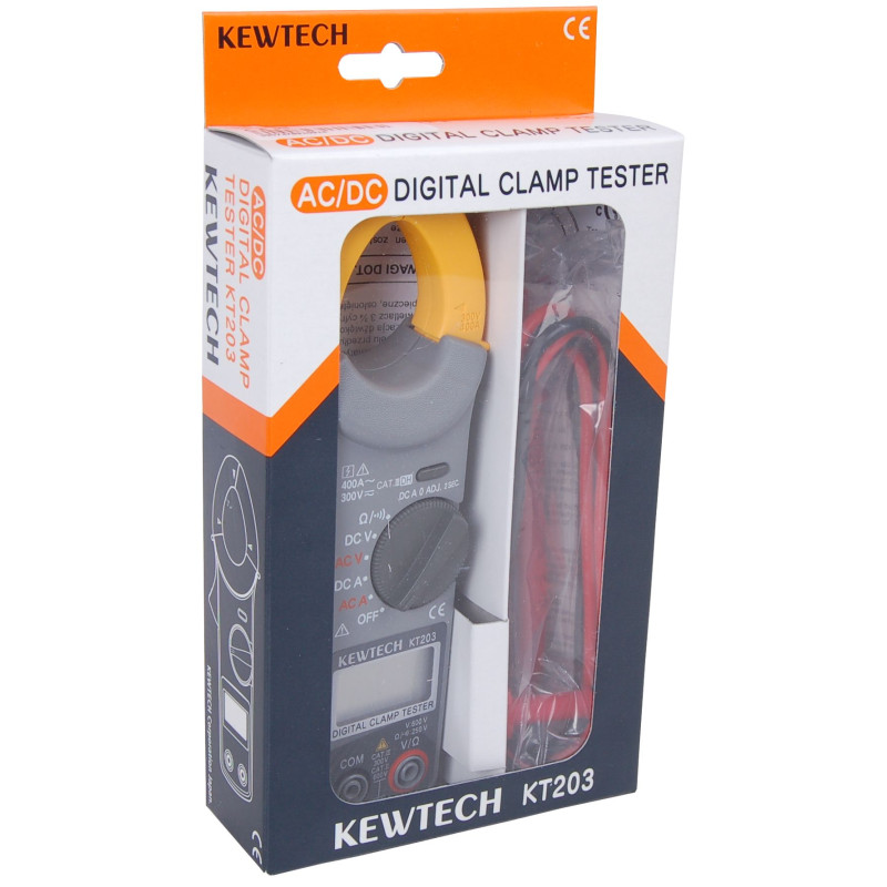 KT203 Miernik cęgowy 0,01A-400A AC/DC Kew Tech