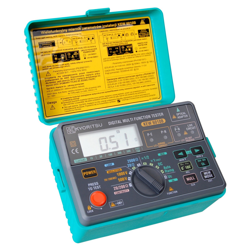 KEW6010B Wielofunkcyjny miernik instalacji elektrycznej z pokrowcem 9142