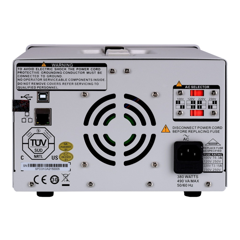 
       SPD3303X programowalny zasilacz DC, 3 wyj. rozdz.1mV,1mA, 32V/3.2A 220W
     