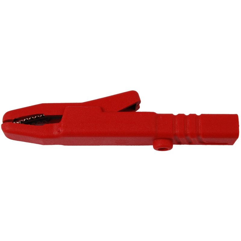 Krokodylek gn. 4mm AK 2 S-R 60V/30V~ 25A czerwony