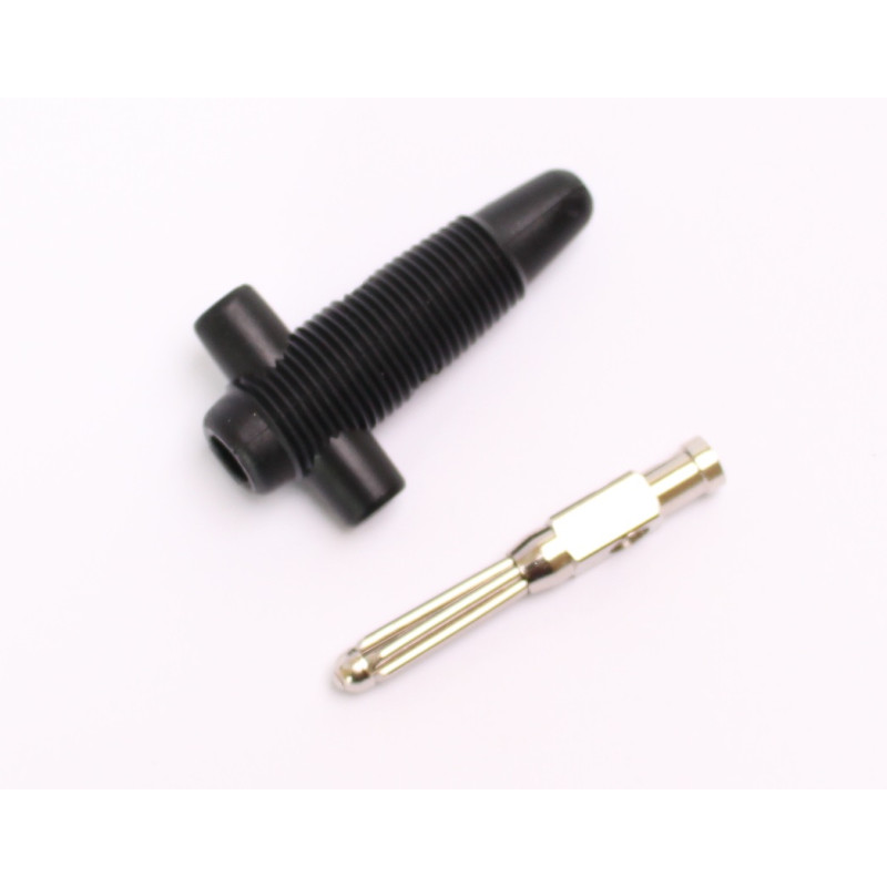 Wtyk banan 4mm z gn. 4mm BUELA300-BK 60V/30V~ 30A czarny