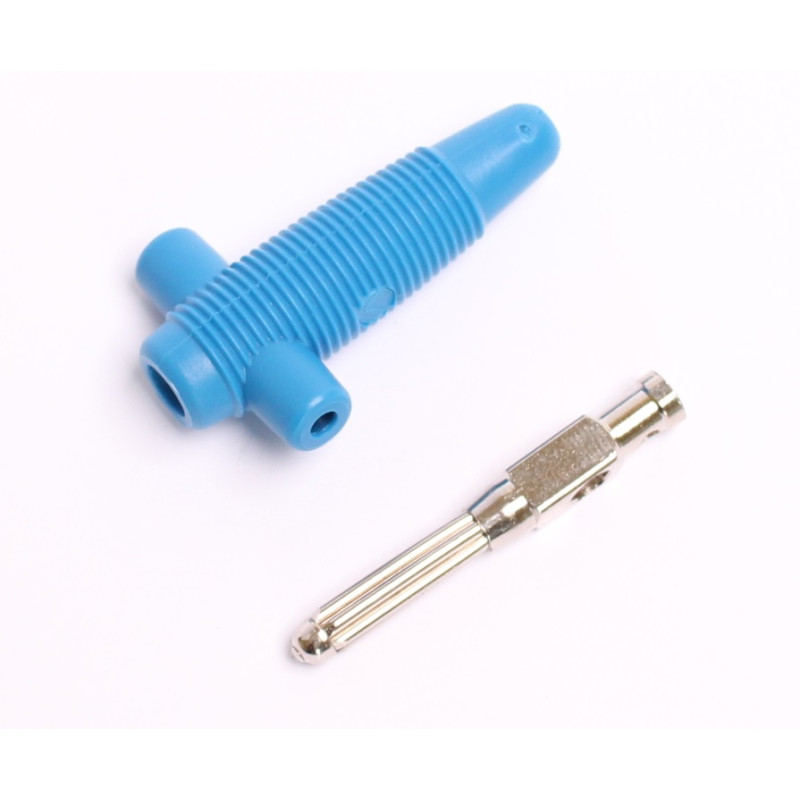 Wtyk banan 4mm z gn. 4mm BUELA300-BU 60V/30V~ 30A niebieski