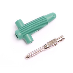 Wtyk banan 4mm z gn. 4mm BUELA300-GN 60V/30V~ 30A zielony