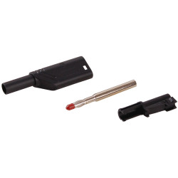 Wtyk banan bezp. 4mm do poł. wież. LAS S WS-BK 24A  czarny