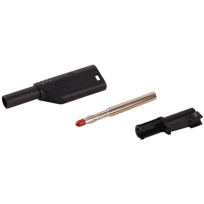 Wtyk banan bezp. 4mm do poł. wież. LAS S WS-BK 24A  czarny