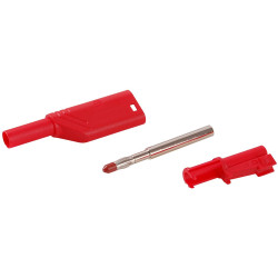 Wtyk banan bezp. 4mm do poł. wież. LAS S WS-R 24A  czerwony