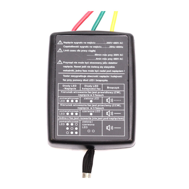 
       VC850 Tester kolejności faz
     