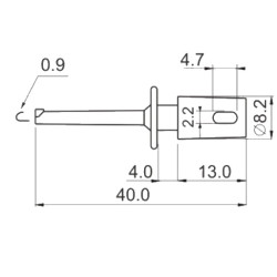 Chwytak haczyk. MINI H16F-BK 0,3A czarny
