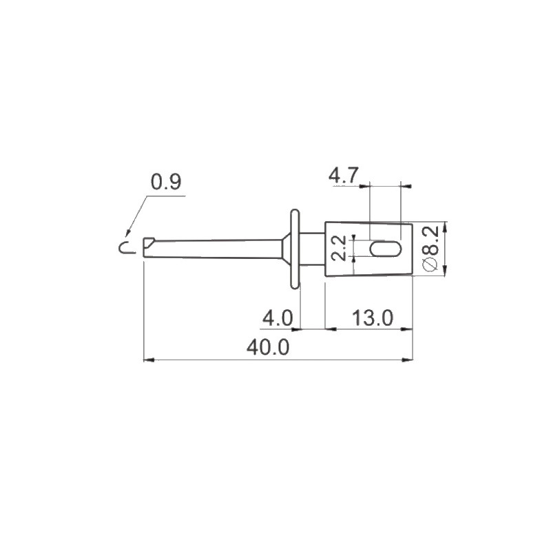 Chwytak haczyk. MINI H16F-BK 0,3A czarny