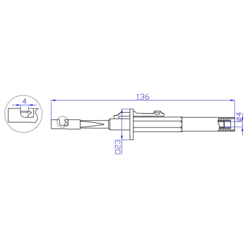 Chwytak bezp. z igłą gn. 4mm CH163-R CAT III 1000V 10A czerwony