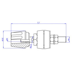 Gniazdo panelowe 4mm z zaciskiem GLZ932-BK 50A, czarne