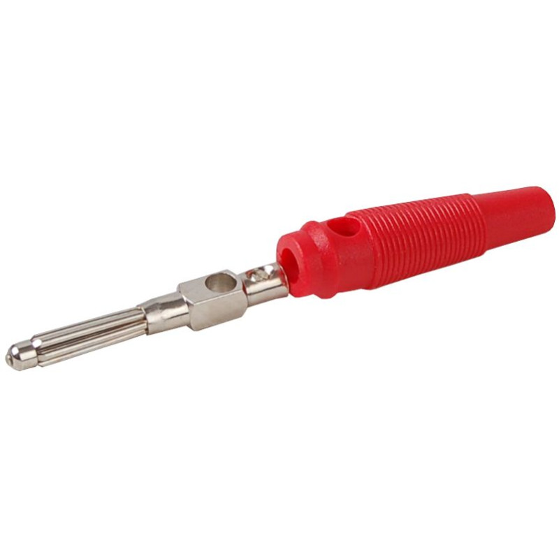 Wtyk banan 4mm WB413-R 50V/30V~ 32A czerwony