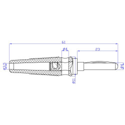 Wtyk banan 4mm WB412-BU 50V/30V~ 24A niebieski
