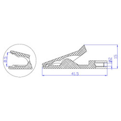 Krokodylek gn. 2mm KK187-BK 50V/30V~ 10A czarny