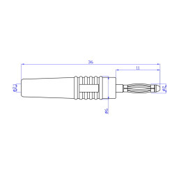 Wtyk banan 2mm WB205-BK 50V/30V~ 10A czarny