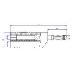 Wtyk banan 4mm do poł. wież. WW403-GN 50V/30V~ 24A zielony