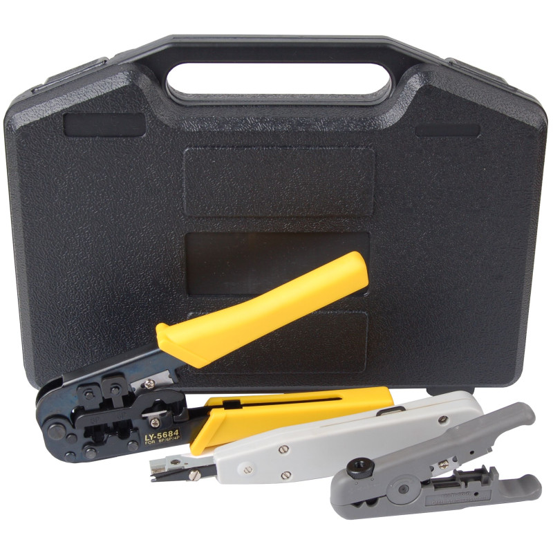 OPT LY568-3A Zestaw narzędzi telekomunikacyjnych 8p8c, 6p6c, 4p4c, RJ45