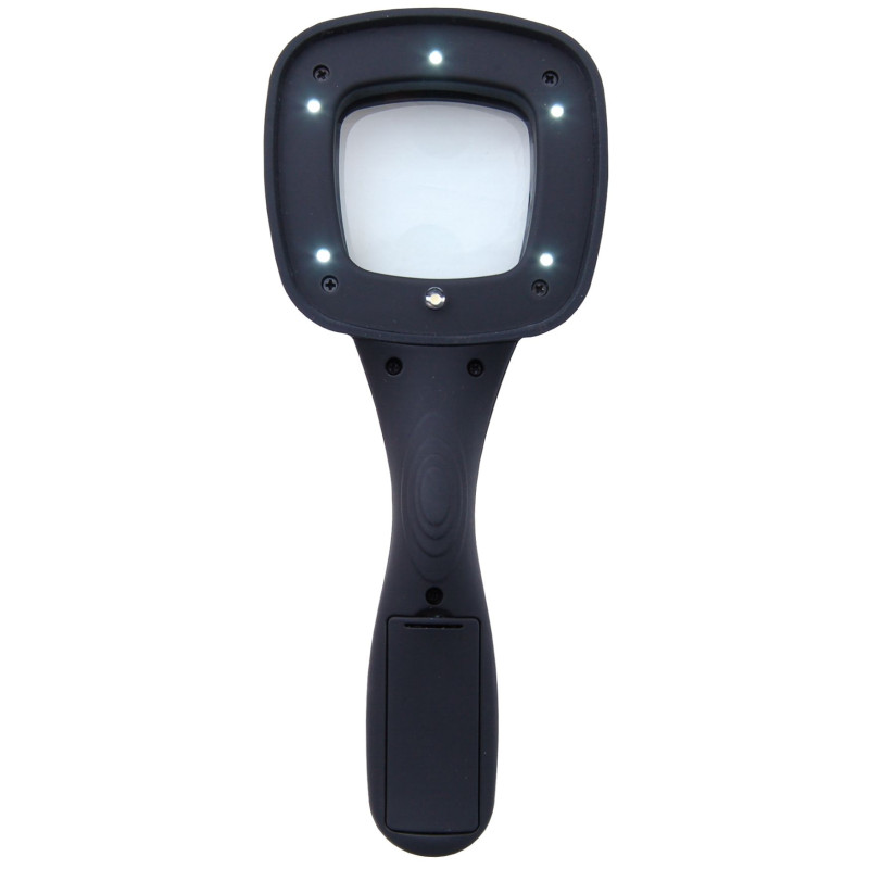Lupa ręczna LR-1 podświetl. 65mm/4x,  6 LED