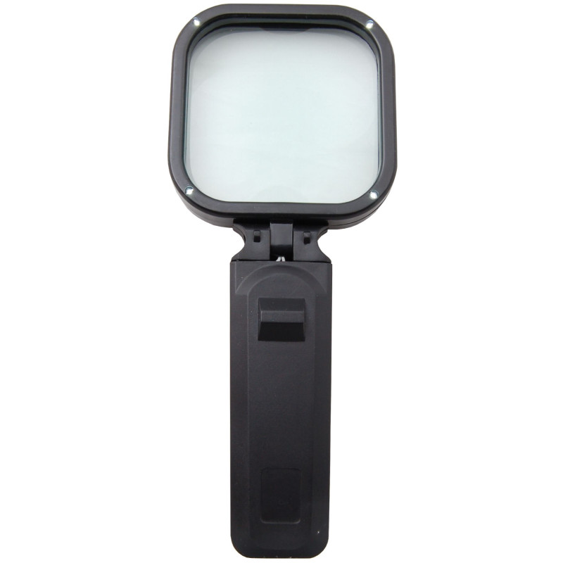 Lupa ręczna LR-2 podświetl. 80x80mm/3x,  4 LED
