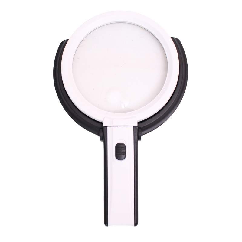 Lupa ręczna ze stopką 138mm/1,8x 25mm/5x z podświetleniem LED