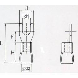 KWR3,5S Końcówka widełkowa izol. M3,5 Easy Entry 100szt