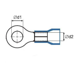 ZKO-16mm2/8.5 BK Końcówka oczkowa złocona M8