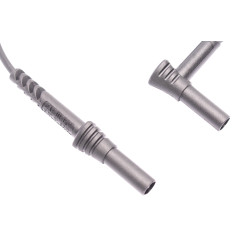 PPS 1C-0001-BK Przewód pom. wtyk banan bezp. kątowy-prosty 4mm,10A,CAT IV 600V,czarny