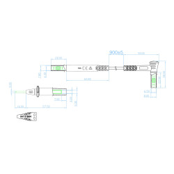 PP 1S Przewody pomiarowe silikonowe z wymienną sondą 1S0010 10A, CAT IV 600V czerw.+czarny