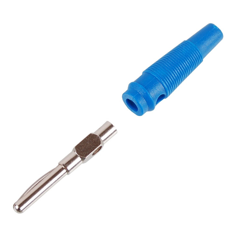 Wtyk banan 4mm WB412-BU 50V/30V~ 24A niebieski