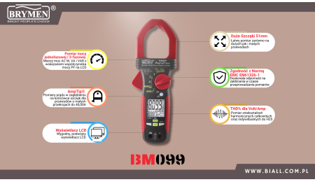 Nowość BRYMEN!! BM099 - Miernik cęgowy 1000A AC/DC TRMS