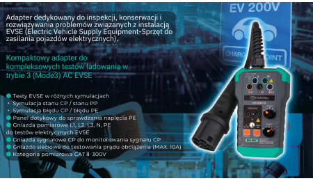 Nowość Kyoritsu! Adapter EVSE KEW8602, do pomiarów stacji ładowania aut elektrycznych.